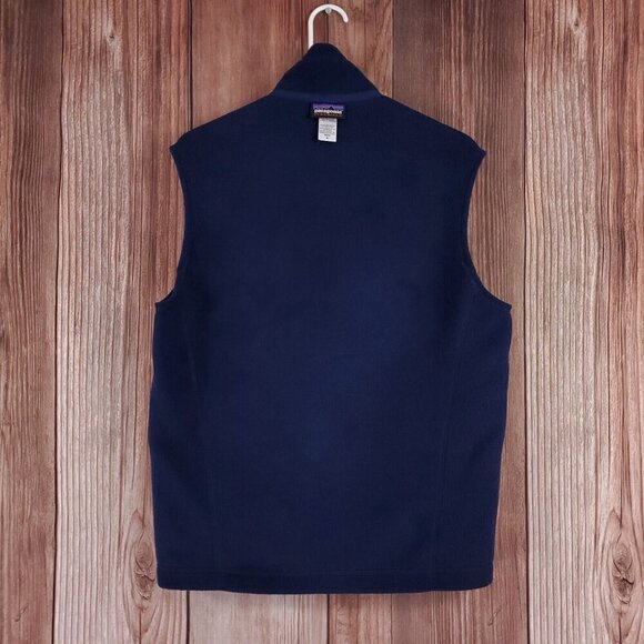 Patagonia Synchilla Mens Size Medium Navy Blue Fleece Vest Cognizant Embroidered - Picture 4 of 11